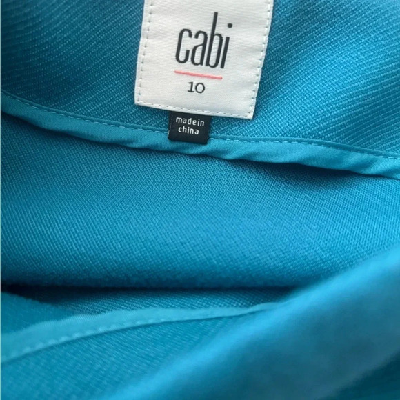 Cabi Blue green Rayon Blend Stretch Sigourney Pencil Skirt 10 # 3220 - Picture 4 of 8